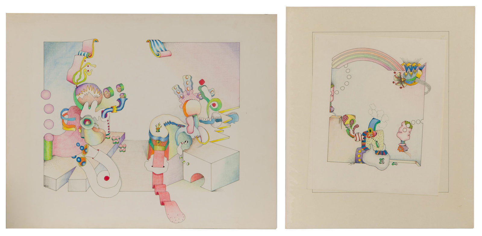 Dennis Loy (American, 1939-2012) Mixed Media on Paper (1 of 8)