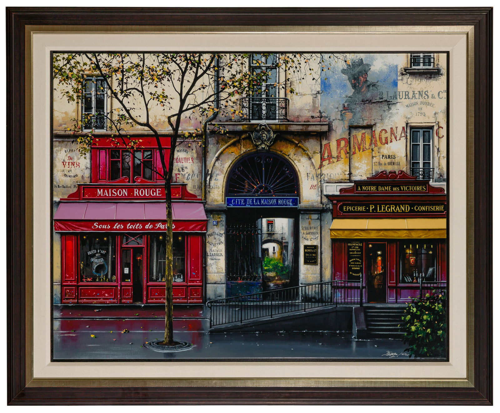 Thomas Pradzynski (Polish / French, 1951-1977) 'Maison Rouge' Serigraph on Canvas (1 of 5)