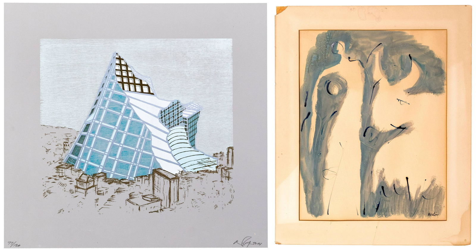 Nicola Lopez (American, b.1975) 'Iceberg City' Relief Print on Vellum (1 of 7)