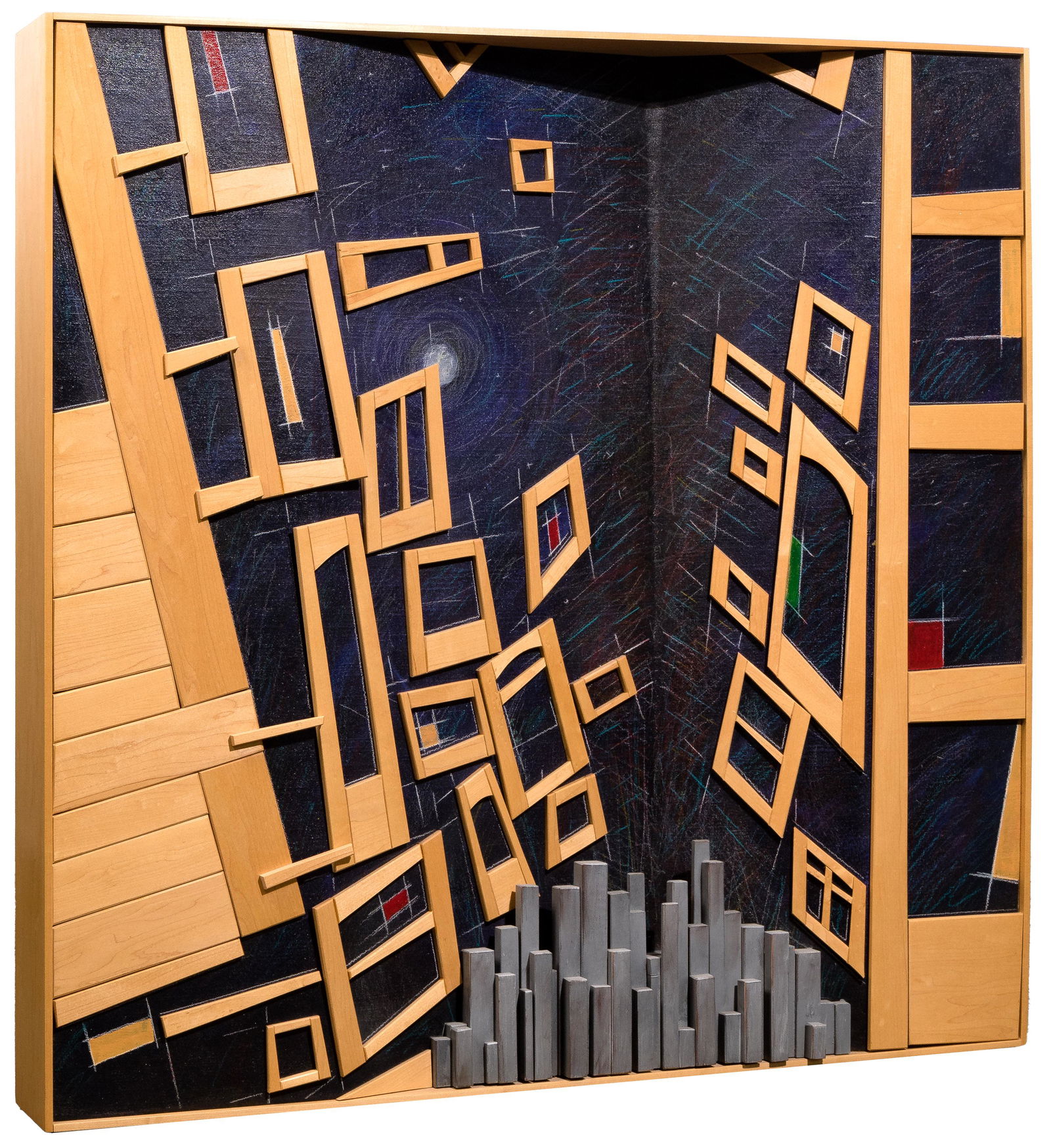 Larry Hoy (American, 20th Century) 'Openings V' Mixed Media Wall Sculpture (1 of 2)