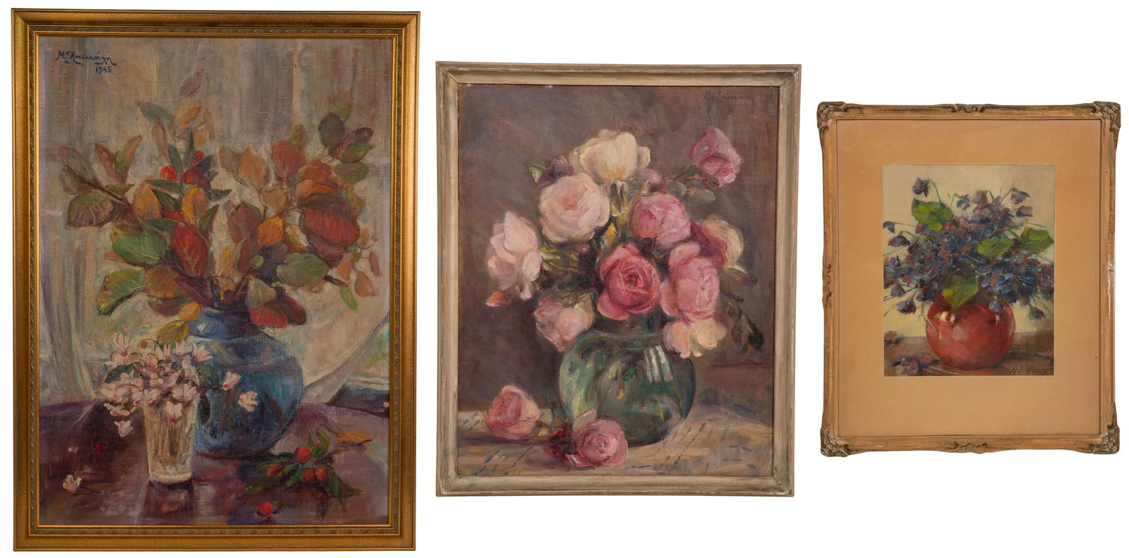 Multiple Artists (Continental School, 20th Century) Floral Still Life Painting Assortment (1 of 10)