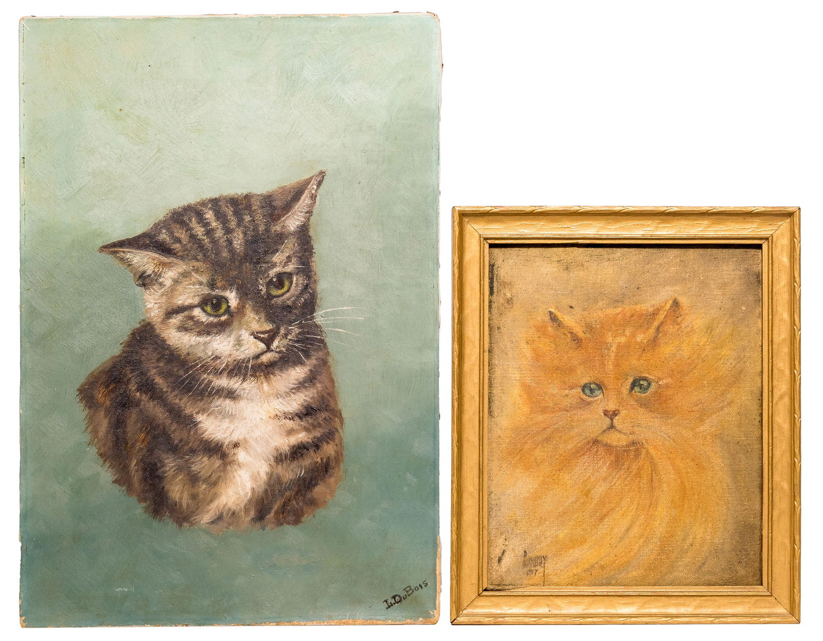 L. DuBois Cat Oil on Canvas Painting (1 of 4)