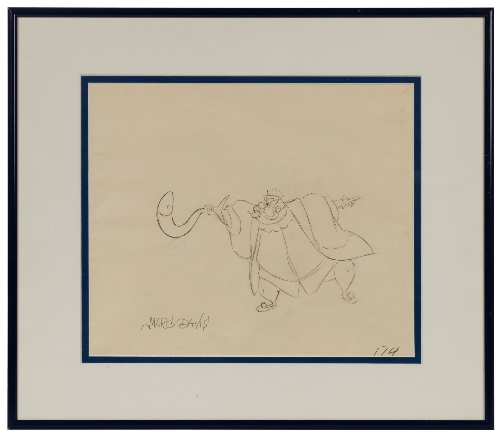 Marc Davis (American, 1913-2000) Disney 'King Hubert' Pencil on Paper Cel (1 of 2)