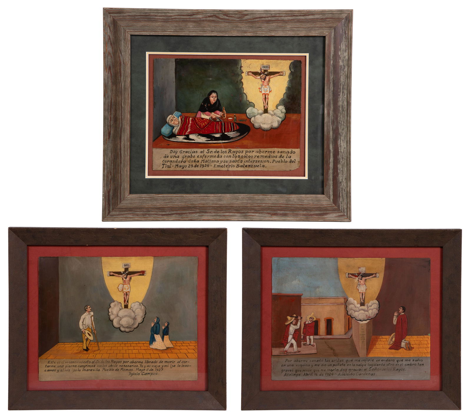Unknown Artists (Mexican, 20th Century) Ex-Voto / Retablo Oils on Tin (1 of 7)