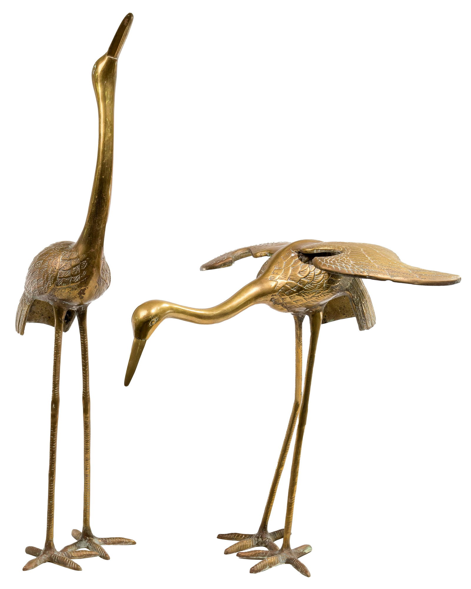 Brass Crane Sculptures (1 of 2)