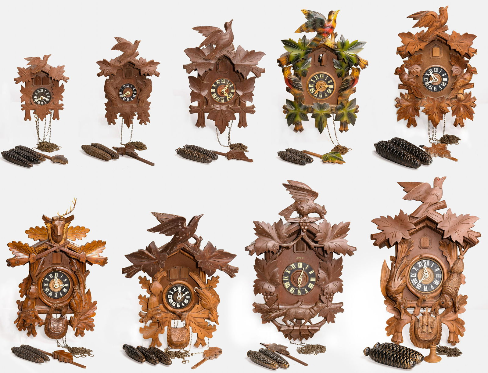 Carved Wood Cuckoo Clock Assortment (1 of 10)