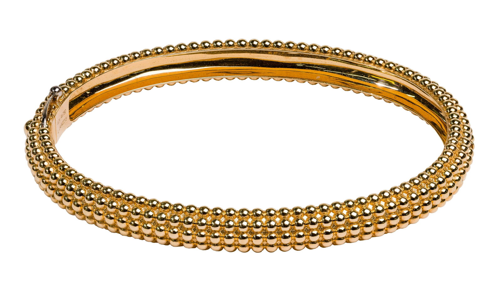 Van Cleef & Arpels 18k Yellow Gold 'Perlee' Hinged Bangle Bracelet (1 of 3)