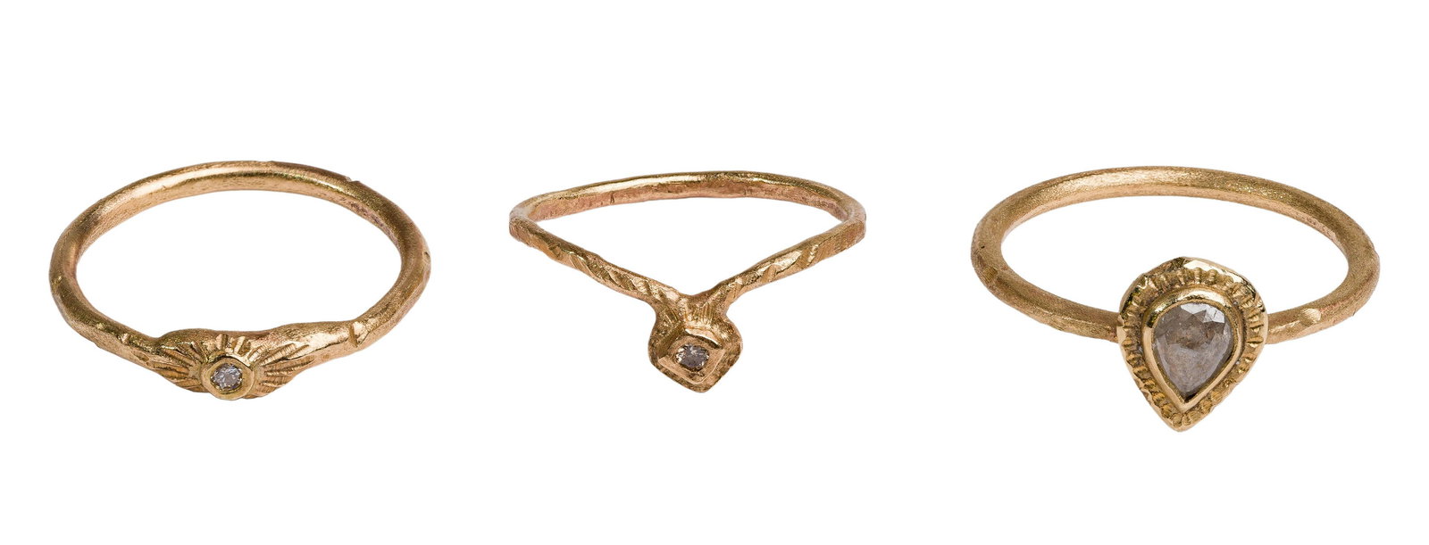 Franny E 14k Yellow Gold and Diamond Ring Assortment (1 of 2)