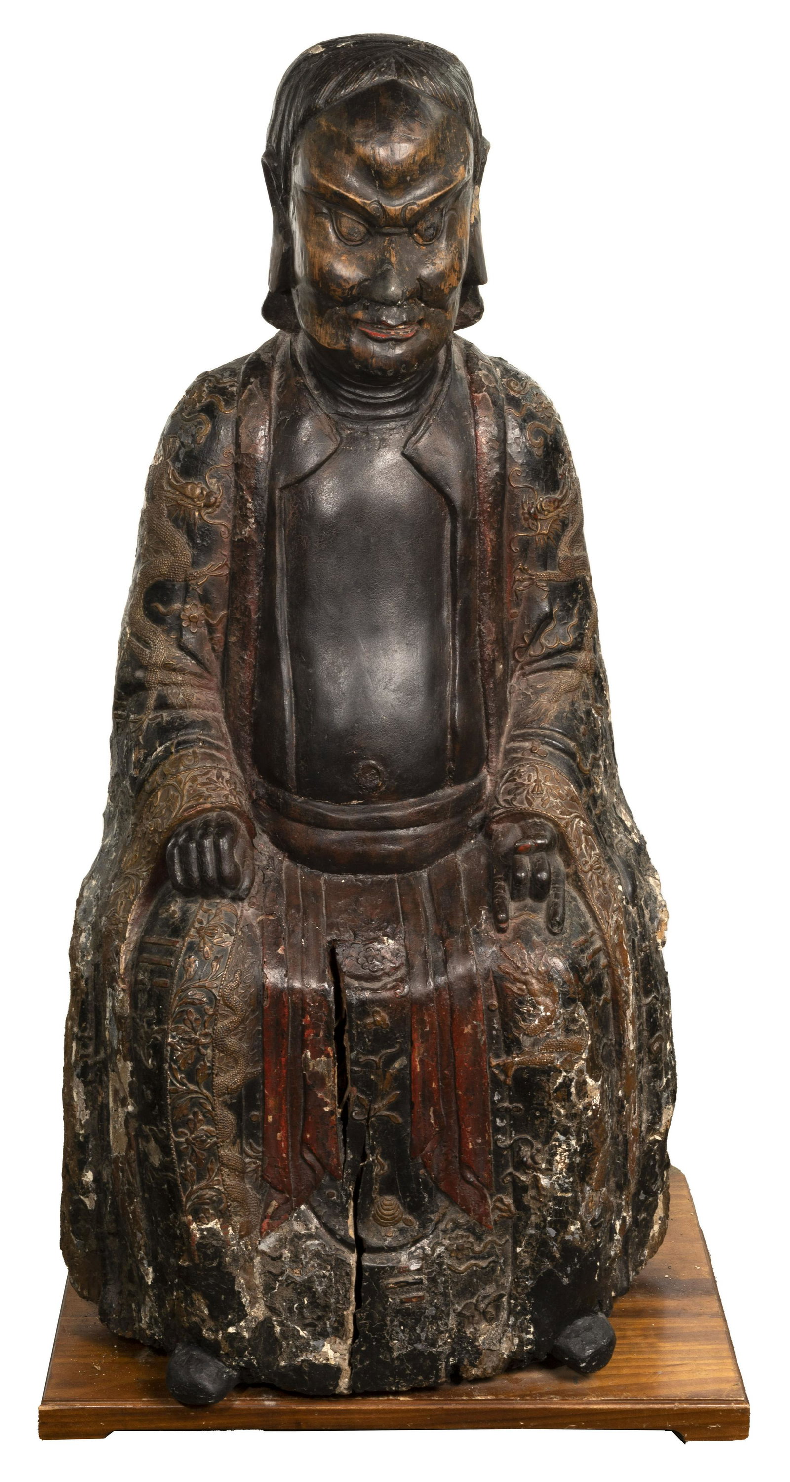 Chinese Ming Style Daoist Immortal Wood Figure (1 of 9)