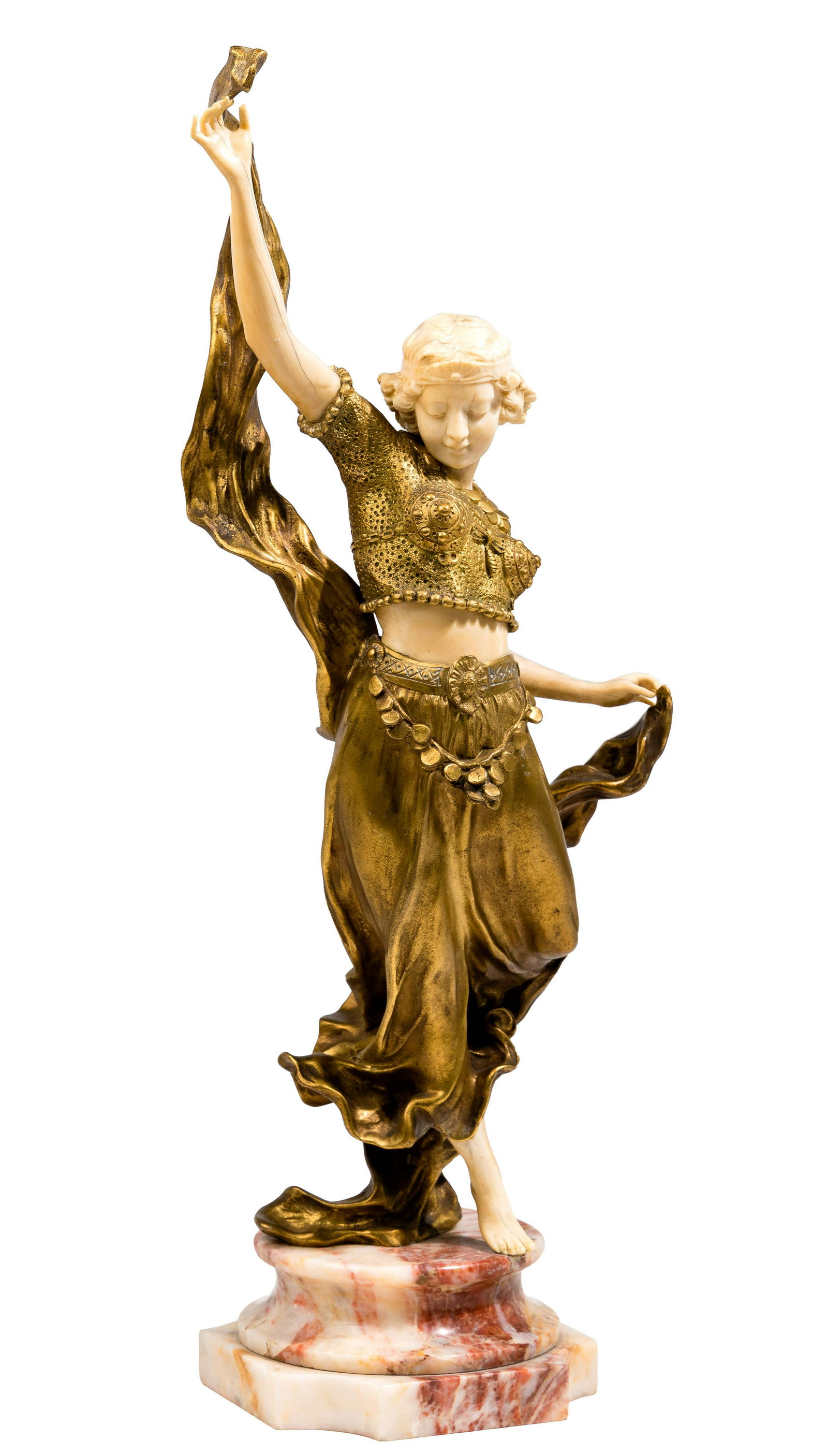 Affortunato Gori (French / Italian, fl.1895-1925) 'Oriental Dancer' Bronze Sculpture (1 of 8)