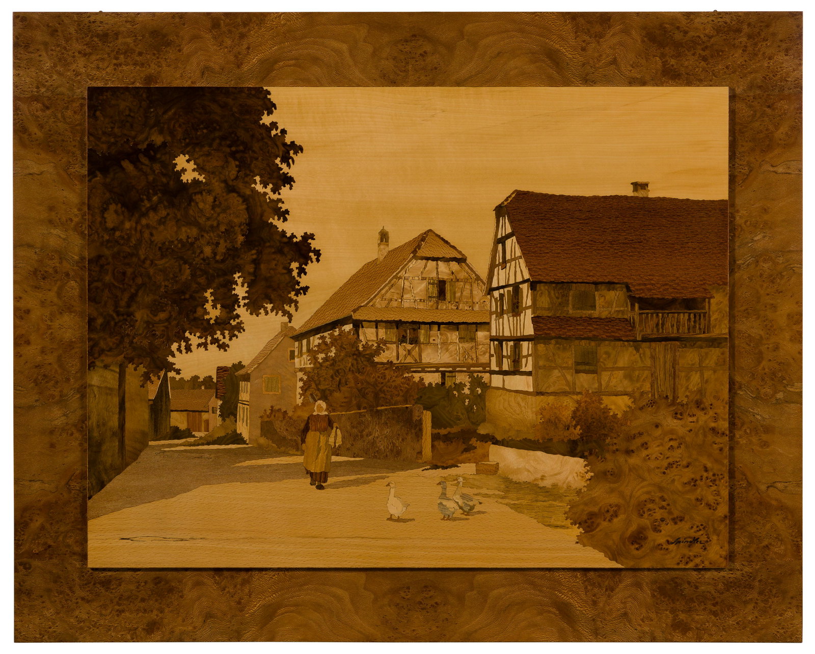 (After) Jacob Charles Spindler (French, 1865-1938) Marquetry Panel (1 of 4)