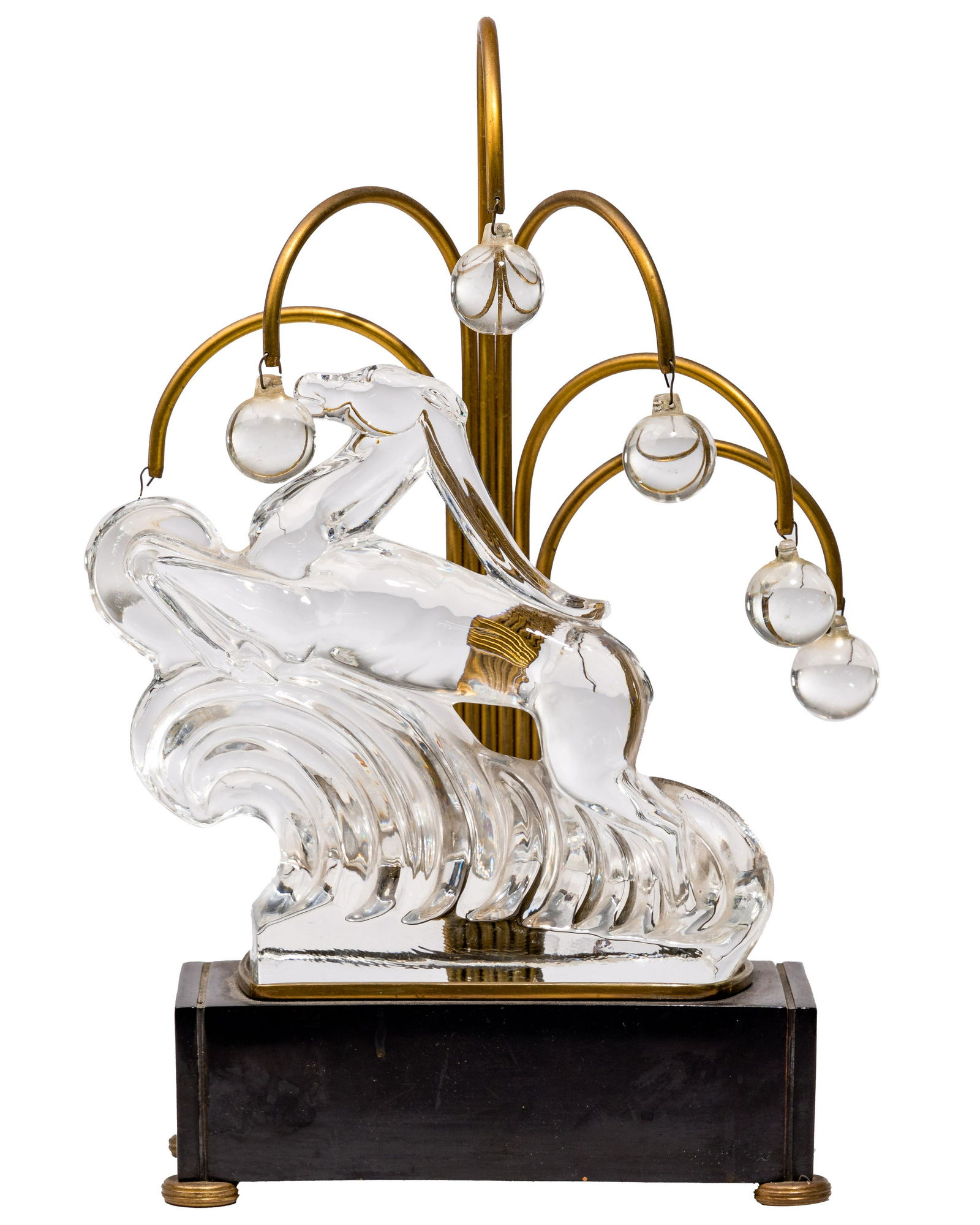 Steuben Glass Gazelle Art Deco Style Table Lamp (1 of 4)