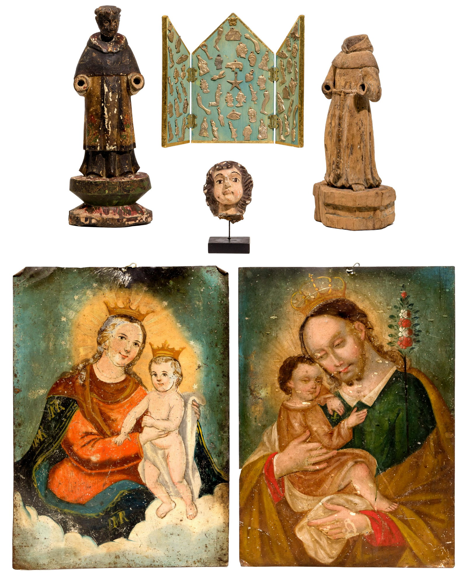 Spanish Colonial Retablo and Santo Assortment (1 of 4)
