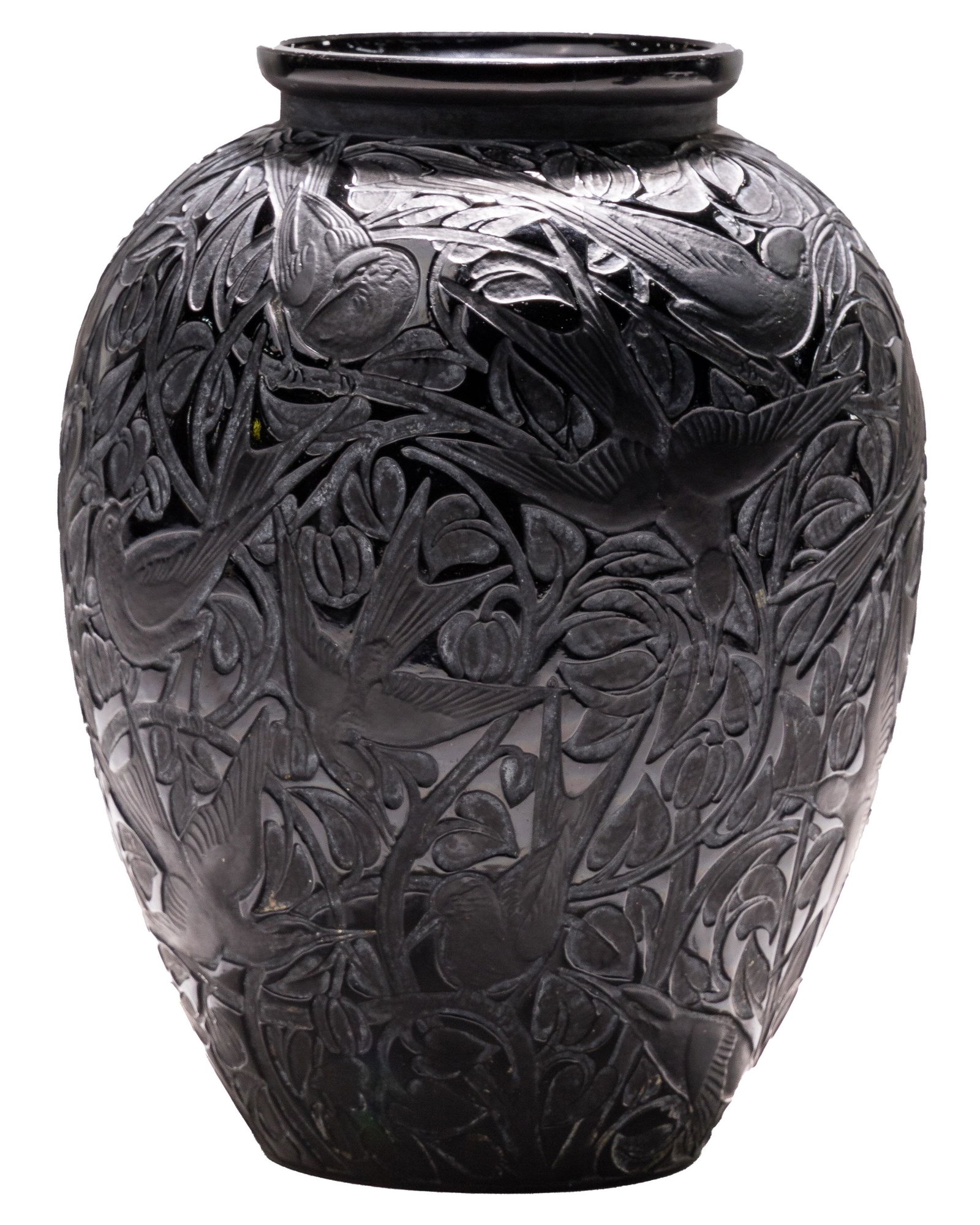 R. Lalique 'Martin Pecheurs' Glass Vase (1 of 8)