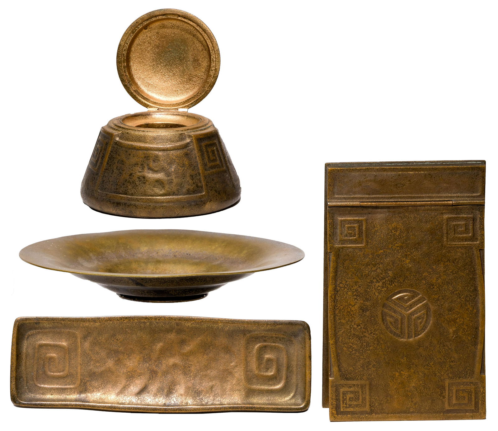 Tiffany Studios 'Greek Key' Bronze Desk Accessory Collection (1 of 10)
