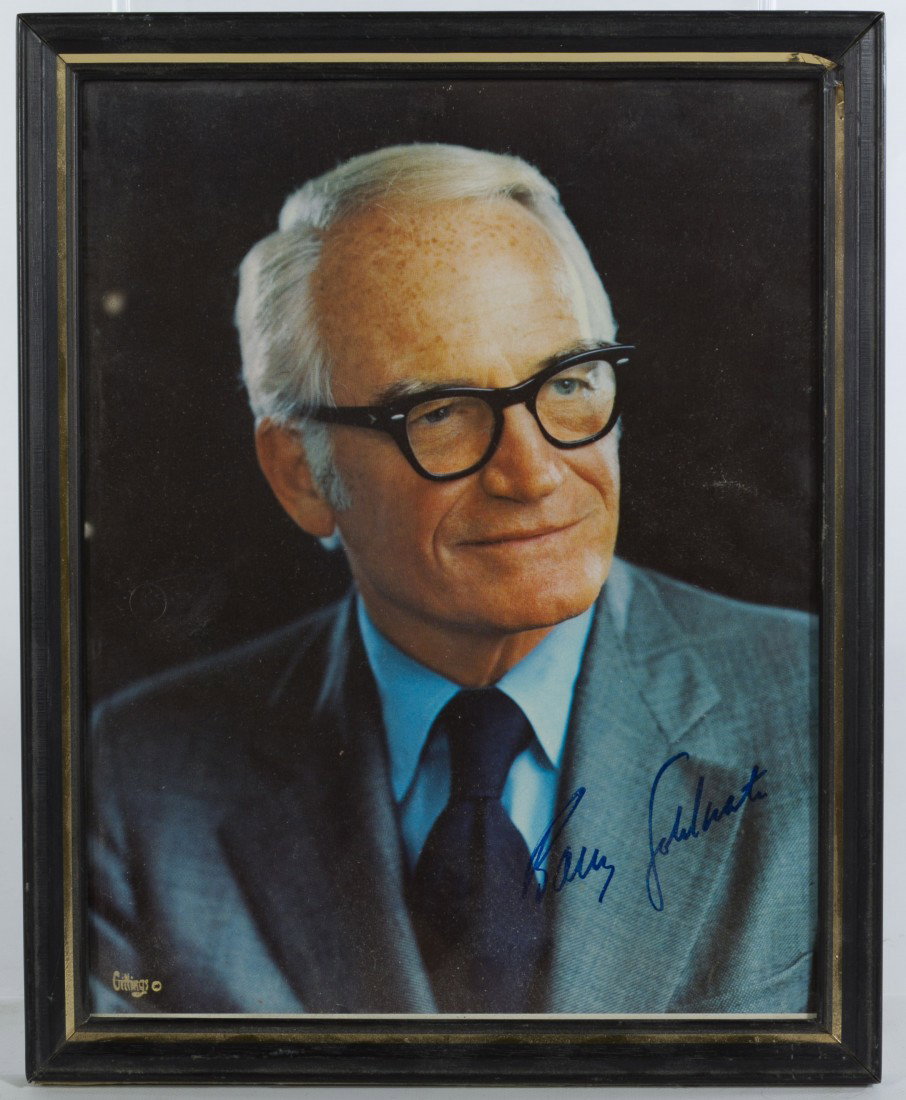 Barry Goldwater, Senator, Autographed Photograph: c.1975, blue sharpie autograph on a color photograph. | 10 inches x 8 inches