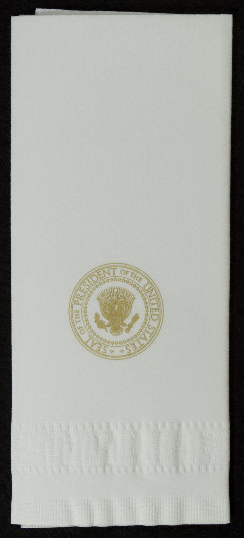 Presidential Napkin: 6 1/2 inches x 3 3/4 inches