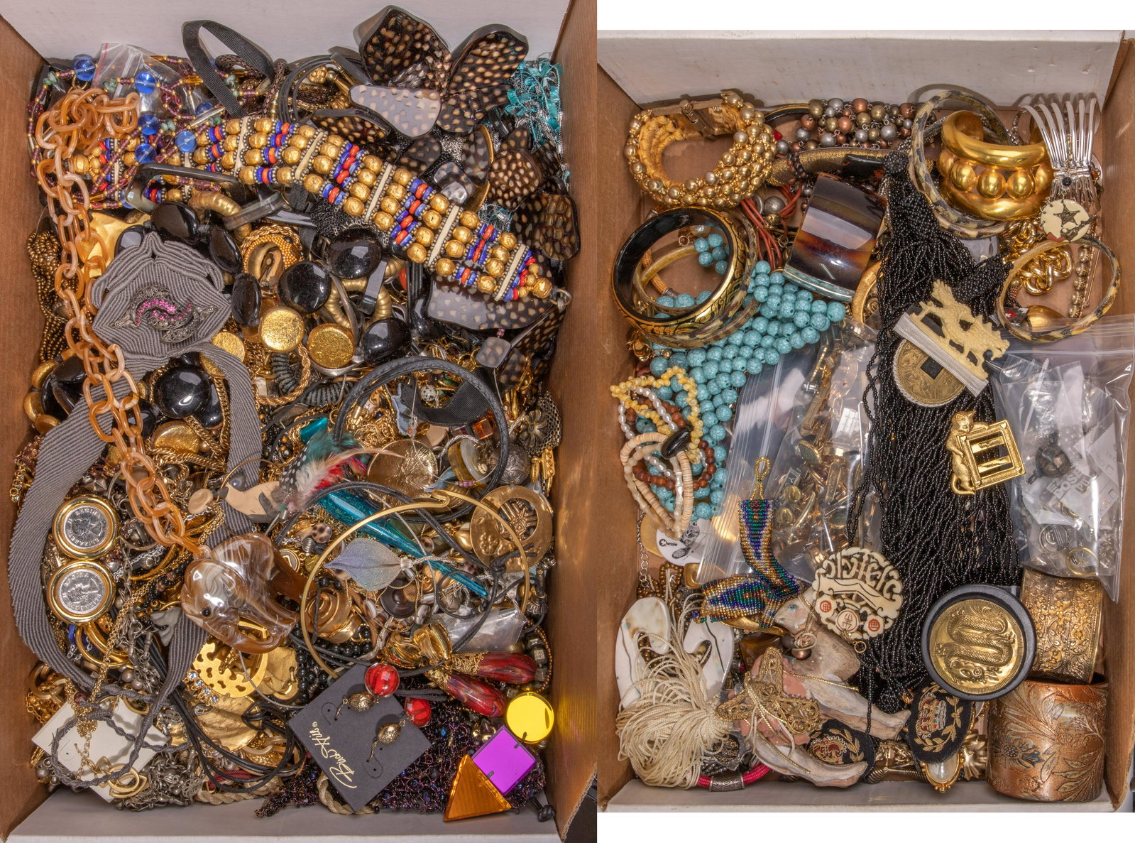 Costume Jewelry Assortment: Costume Jewelry Assortment Approximately (30) pounds of cufflinks, necklaces, bracelets, earrings, pins and pendants Property from: a Madison, Wisconsin estate Condition: Very Good to Fair, light wear