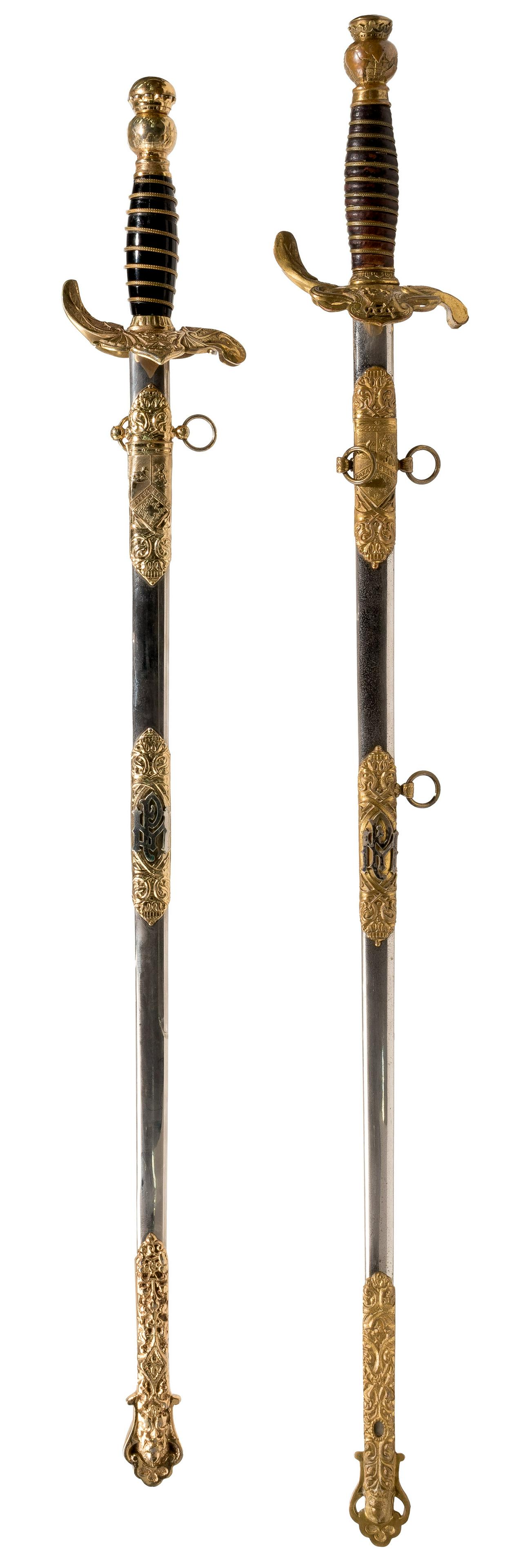 American Masonic IOOF Patriarchs Militant Fraternal Lodge Swords: American Masonic IOOF Patriarchs Militant Fraternal Lodge Swords (2) 'named' Independent Order of Odd Fellows swords each having original owners and manufacturers etched onto blades including sword wi
