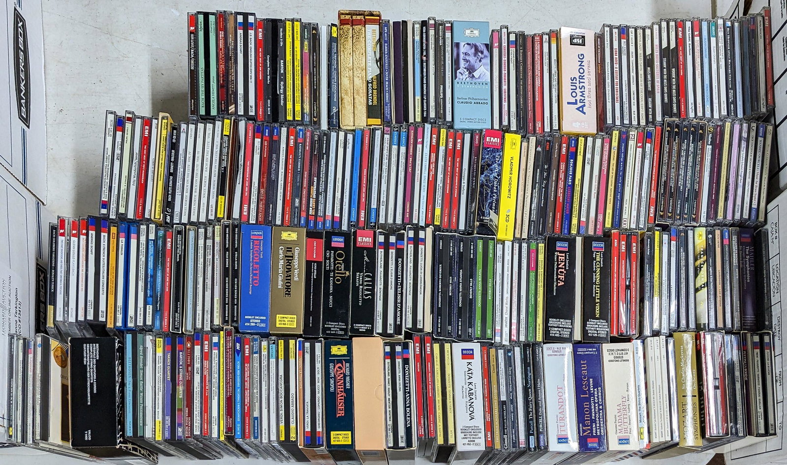 Compact Disc Assortment: Compact Disc Assortment Approximately (940) items from various genres including Miles Davis, Handel and Louis Armstrong Property from: a Chicago, Illinois (Hyde Park) estate Condition: Very Good to Go