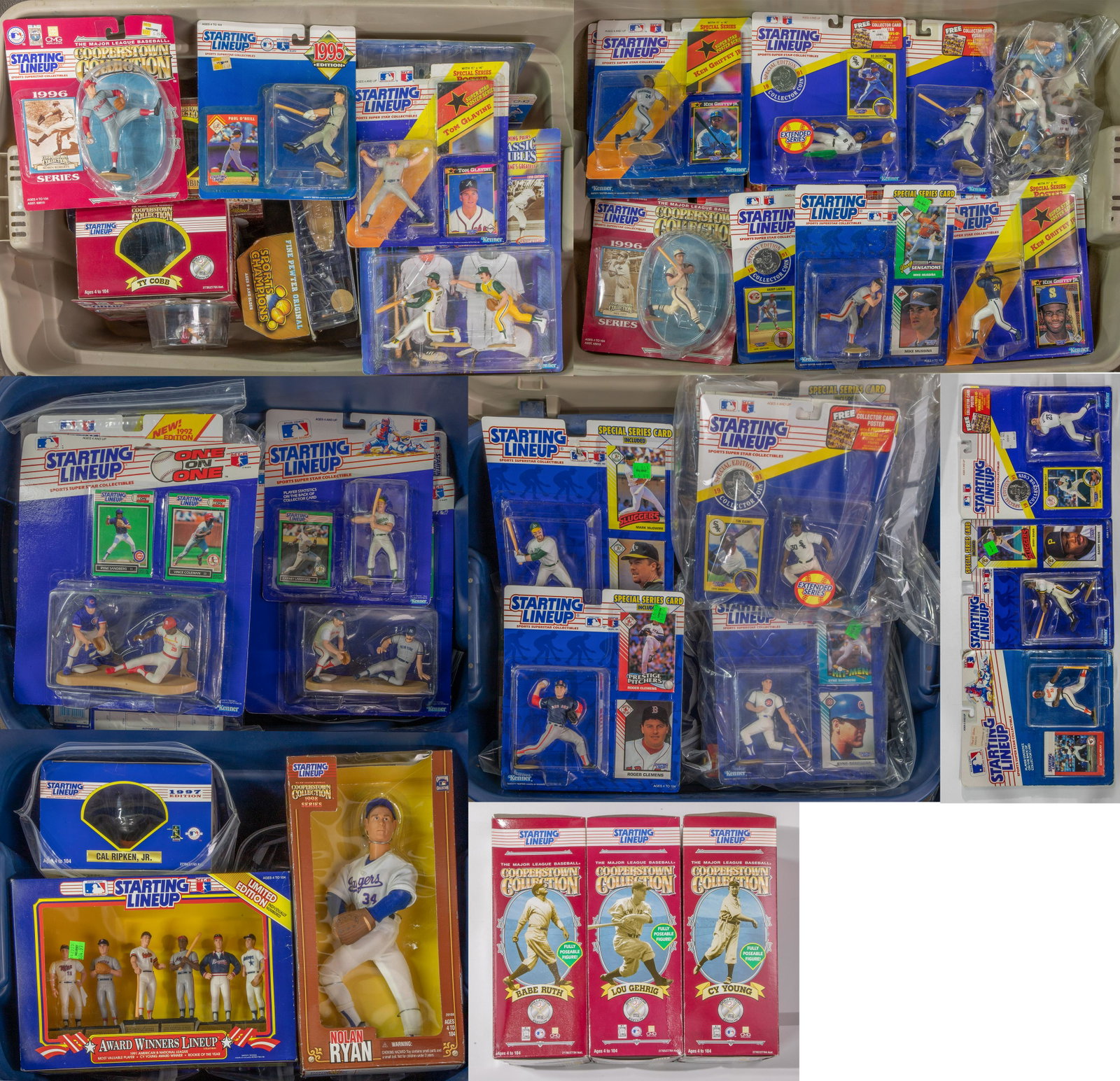 Starting Lineup Baseball Action Figure Assortment: Starting Lineup Baseball Action Figure Assortment Approximately (125) boxed items from the 1980s and 1990s; together with loose baseball figures, boxed baseball and football figures Property from: an 