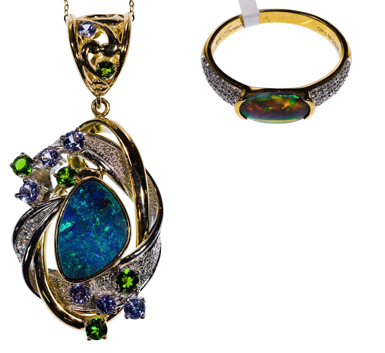 18k Yellow Gold, Opal and Gemstone Jewelry Assortment (1 of 2)