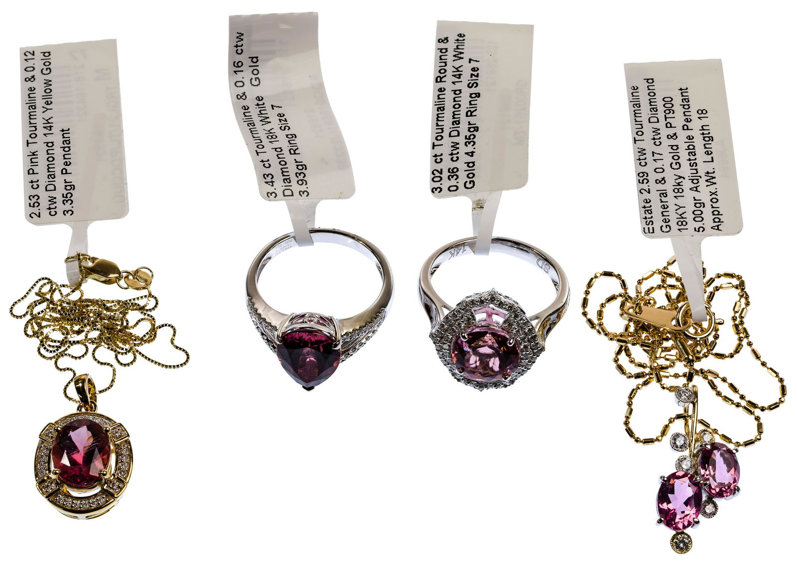 14k Gold, Tourmaline and Diamond Jewelry Assortment (1 of 1)