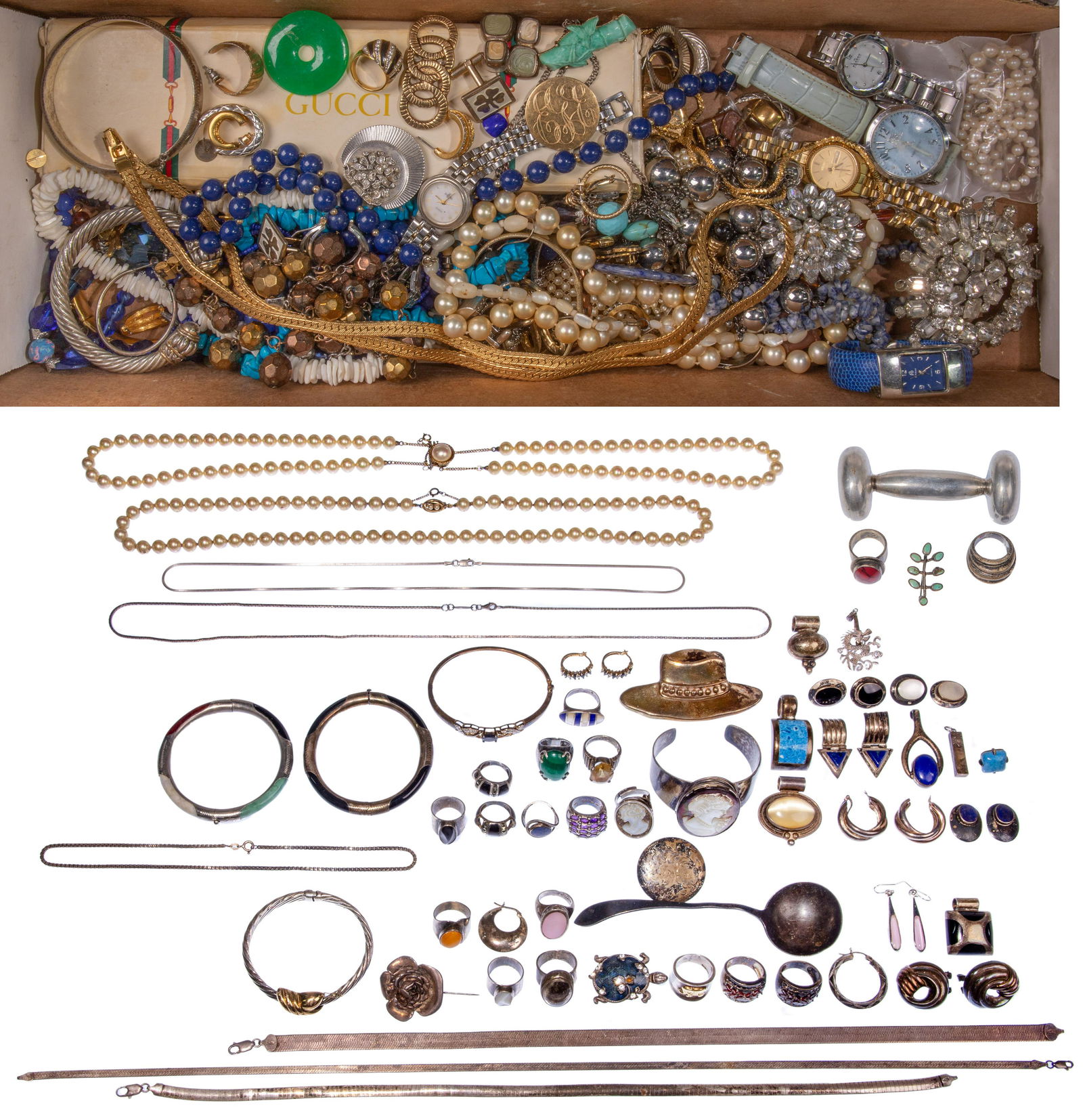 Sterling Silver and Costume Jewelry and Wristwatch Assortment (1 of 4)
