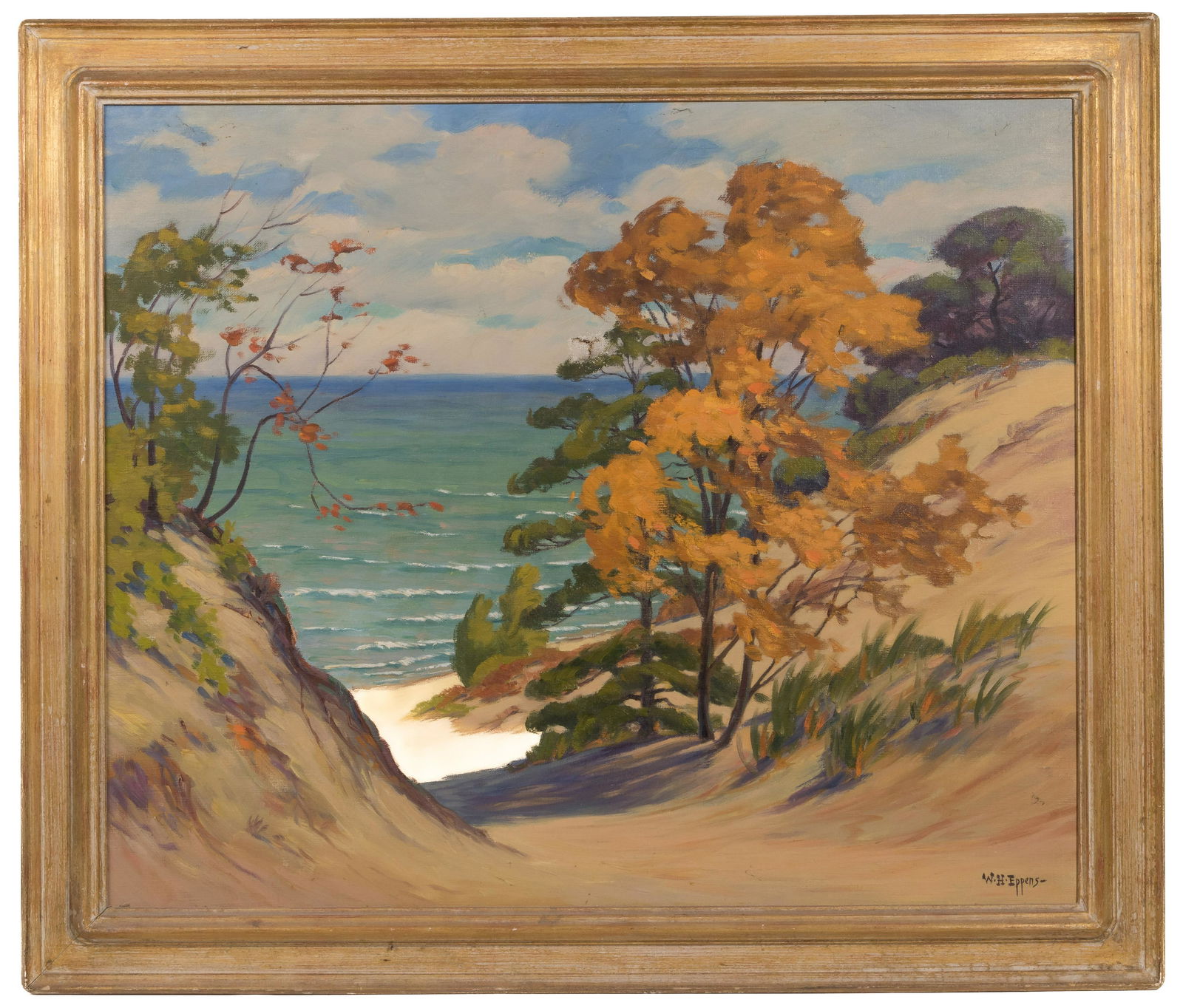 William H. Eppens (American, 1885-1956) 'The Blowout' Oil on Canvas (1 of 5)