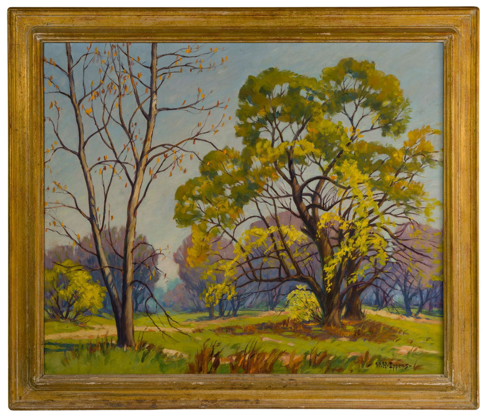 William H. Eppens (American, 1885-1956) 'Willows in Springtime' Oil on Canvas (1 of 3)