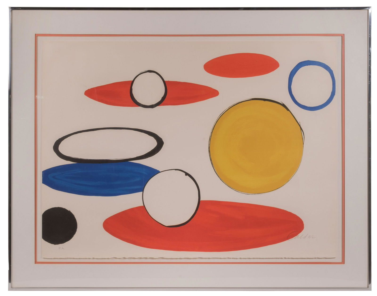 Alexander Calder (American, 1898-1976) 'White Circles and Ellipses' Lithograph (1 of 7)