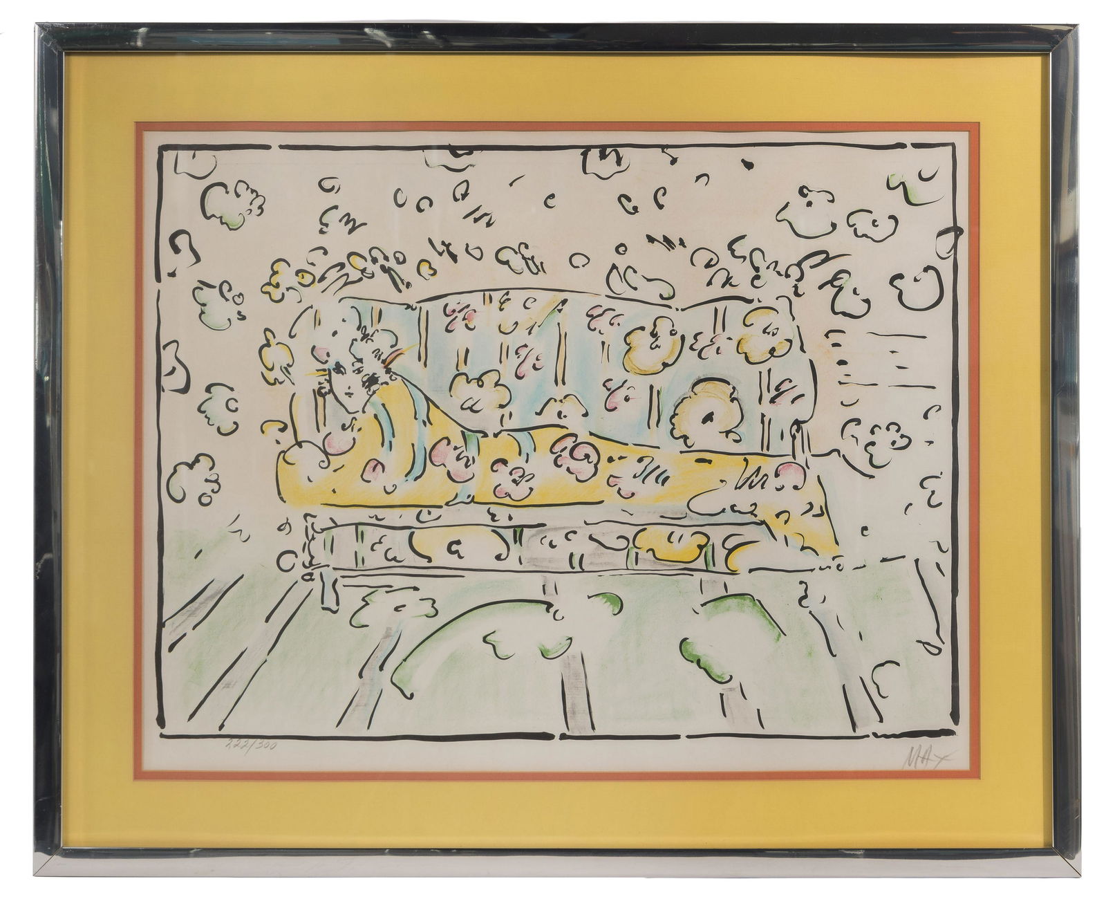 Peter Max (German / American, b.1937) 'Lady on Couch II' Lithograph (1 of 3)