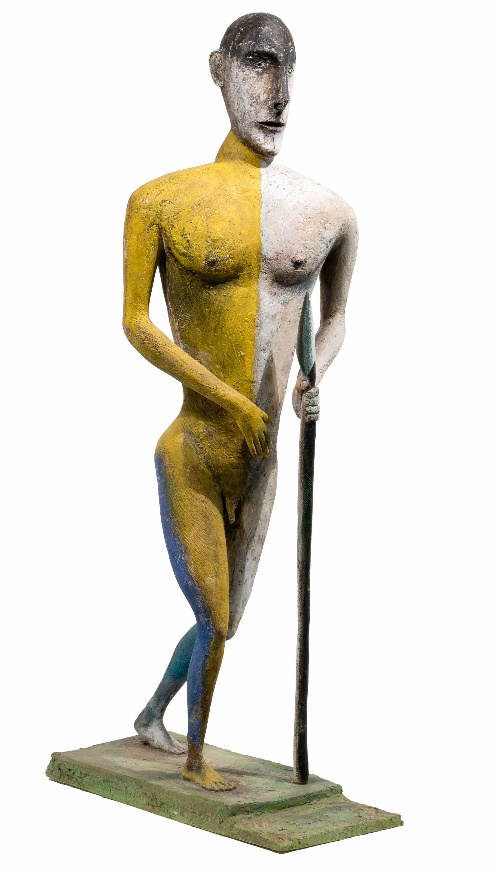 Eugene Jardin (South African, 1942-1992) 'Warrior with Spear' Epoxy Sculpture (1 of 4)