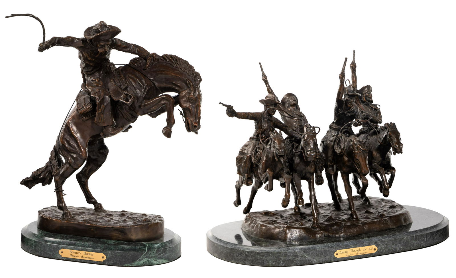 (After) Frederic Remington (American, 1861-1909) Patinated Bronze Sculptures (1 of 12)