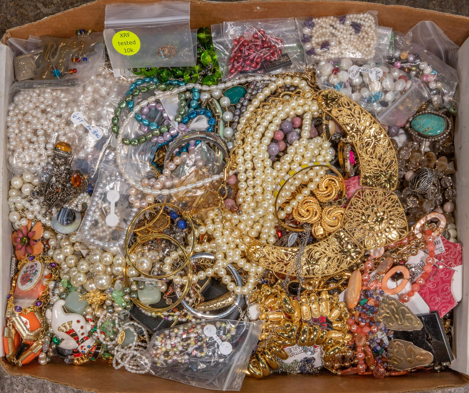 Costume Jewelry Assortment: Costume Jewelry Assortment Approximately (10) pounds of jewelry including necklaces, bracelets, earrings, pins and earrings, designers Michael Kors, Kate Spade, Ralph Lauren, Betsy Johnson, in various