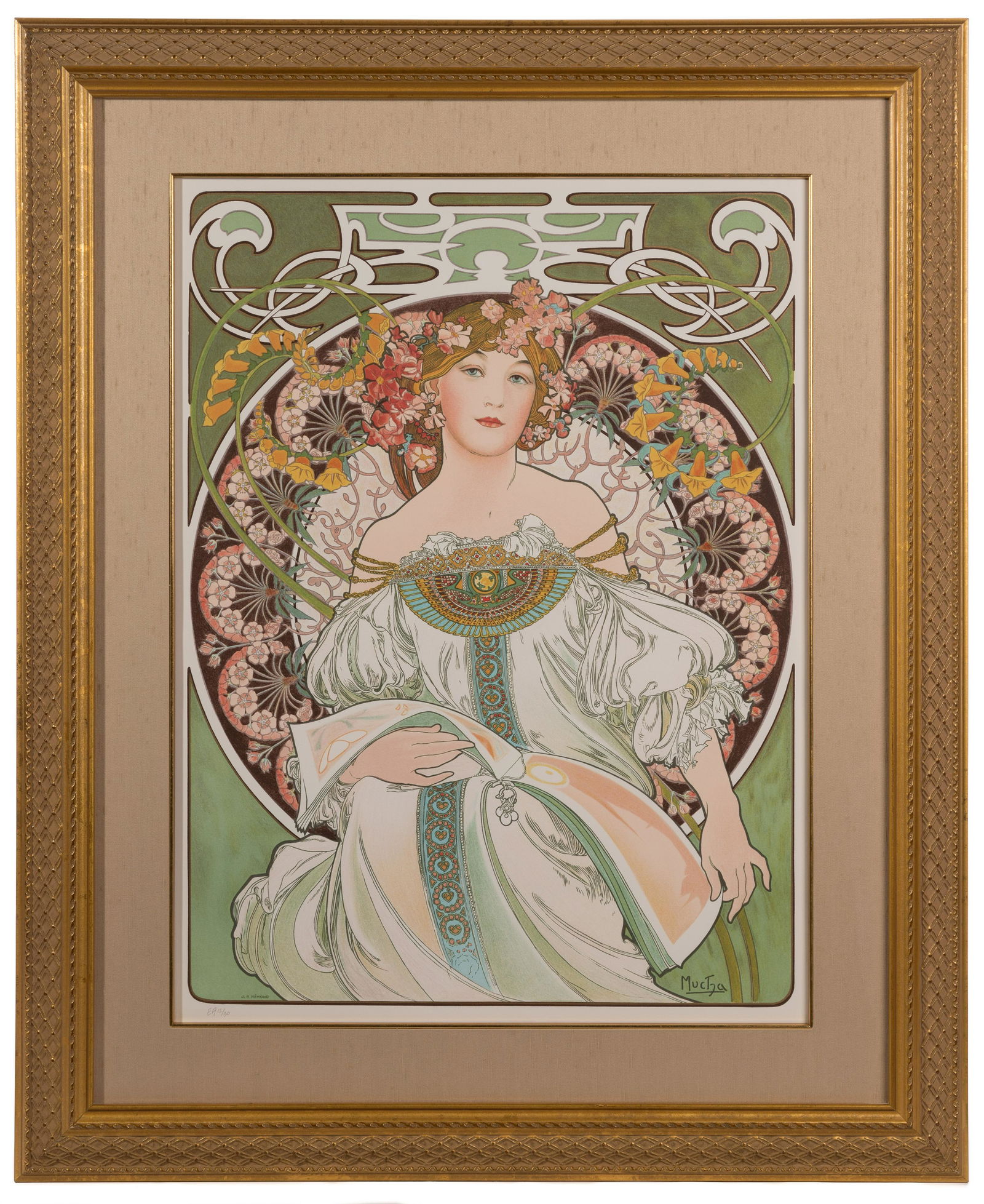 Alphonse Mucha (Czech, 1860-1939) 'Reverie' Lithograph on Rives paper (1 of 6)