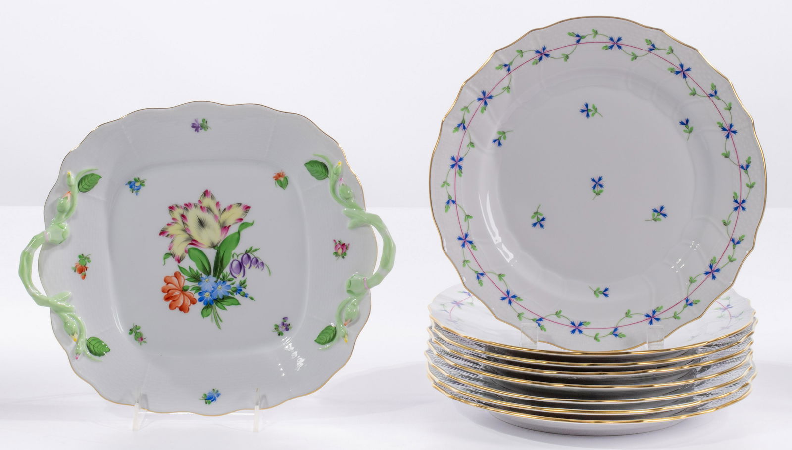 Herend 'Blue Garland' Porcelain Plate Collection (1 of 12)