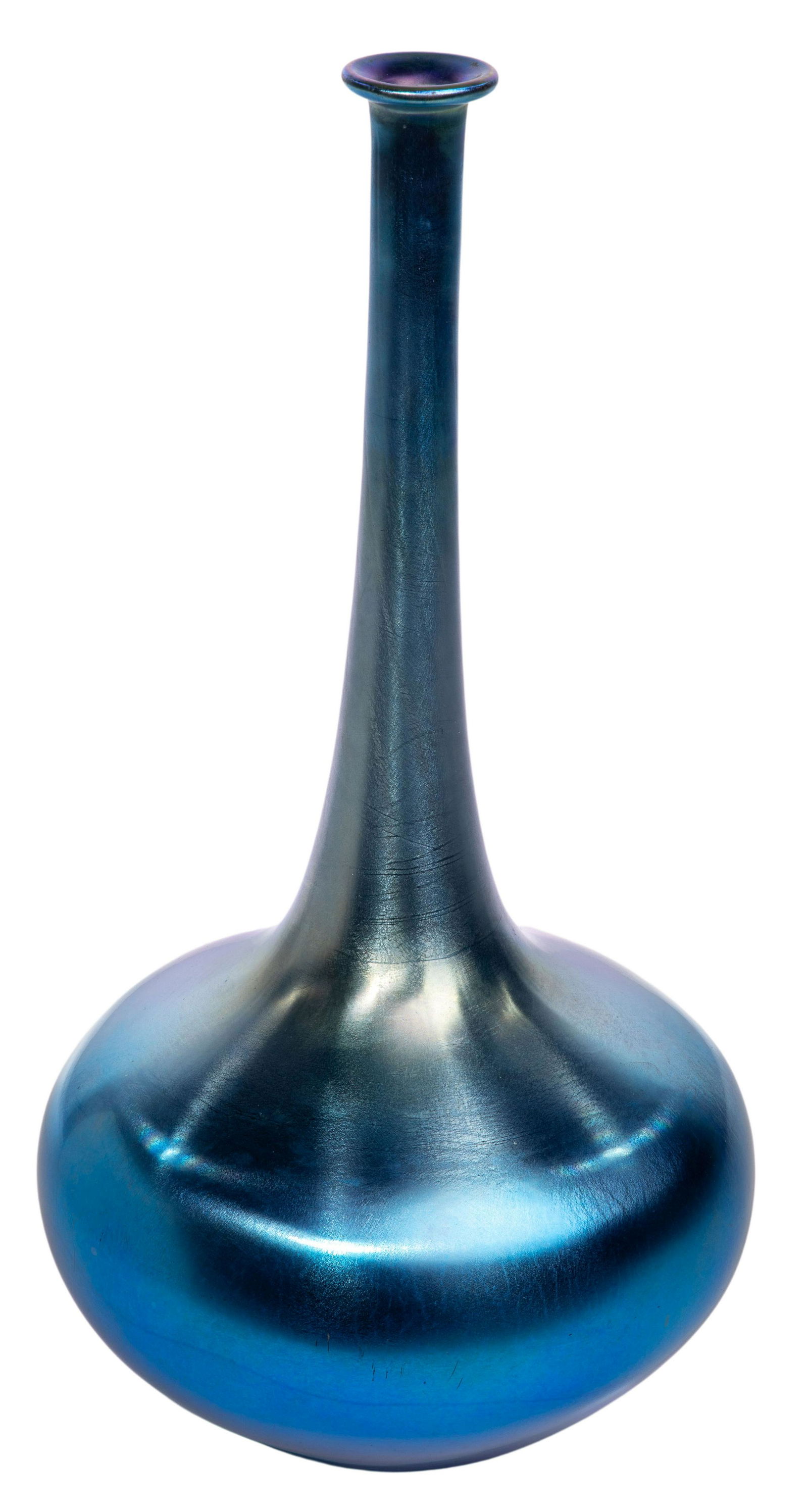 Durand Blue Aurene Bottle Vase (1 of 10)