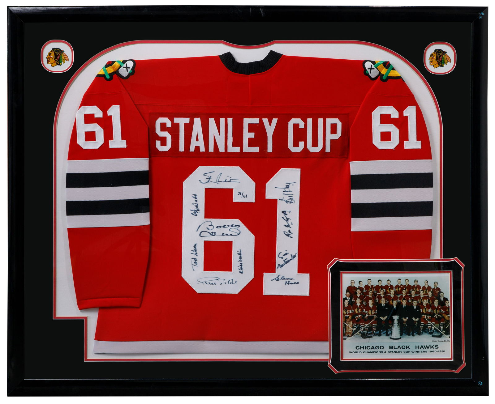 framed blackhawks jersey