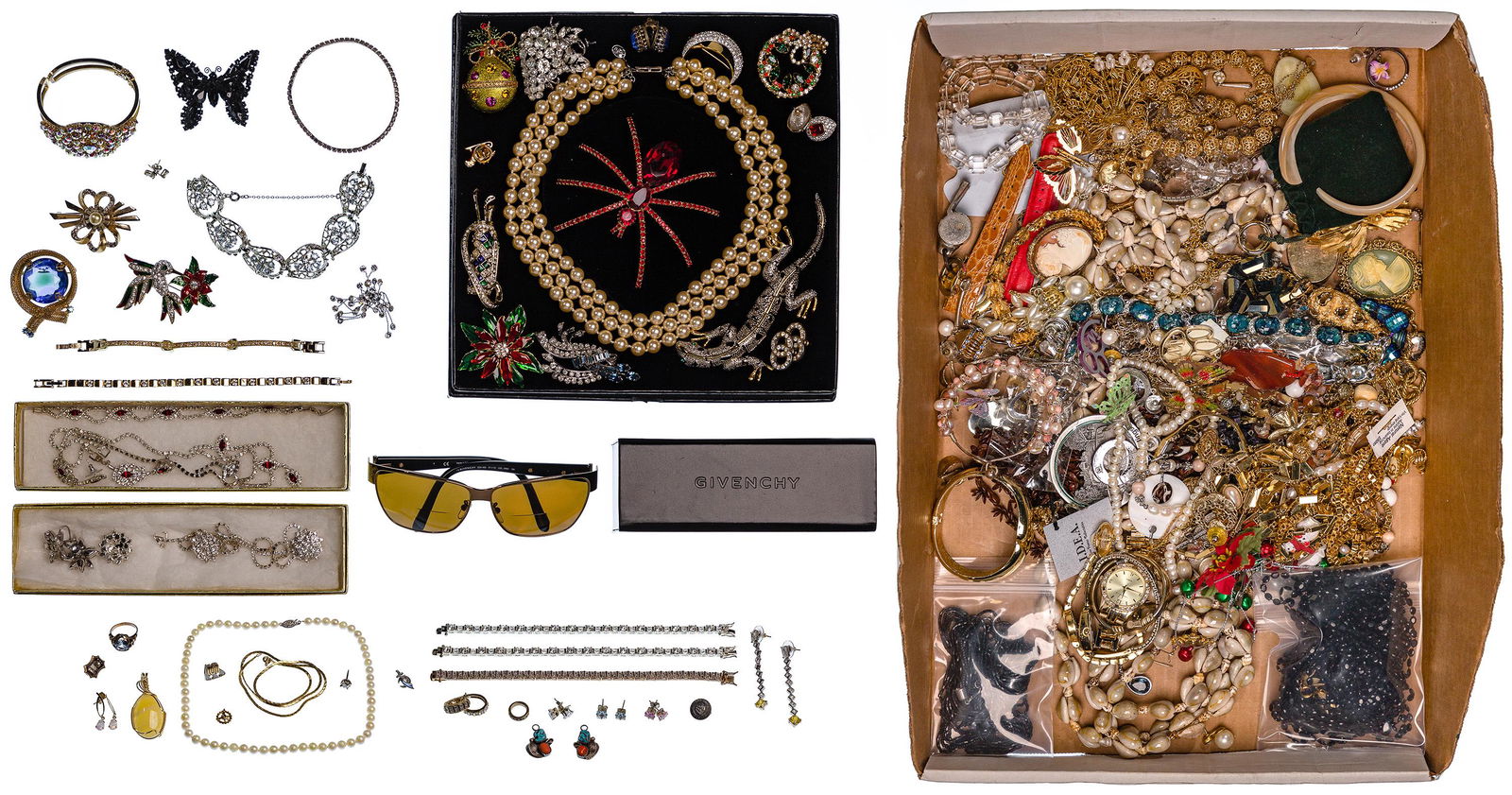 Platinum, Gold, Silver, Rhinestone and Costume Jewelry Assortment (1 of 5)