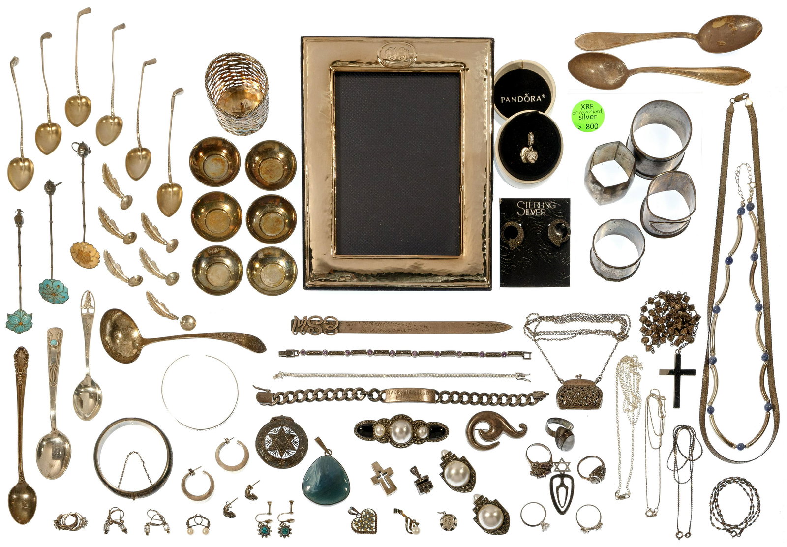 Sterling Silver, European Silver (800) and Costume Jewelry Assortment (1 of 5)