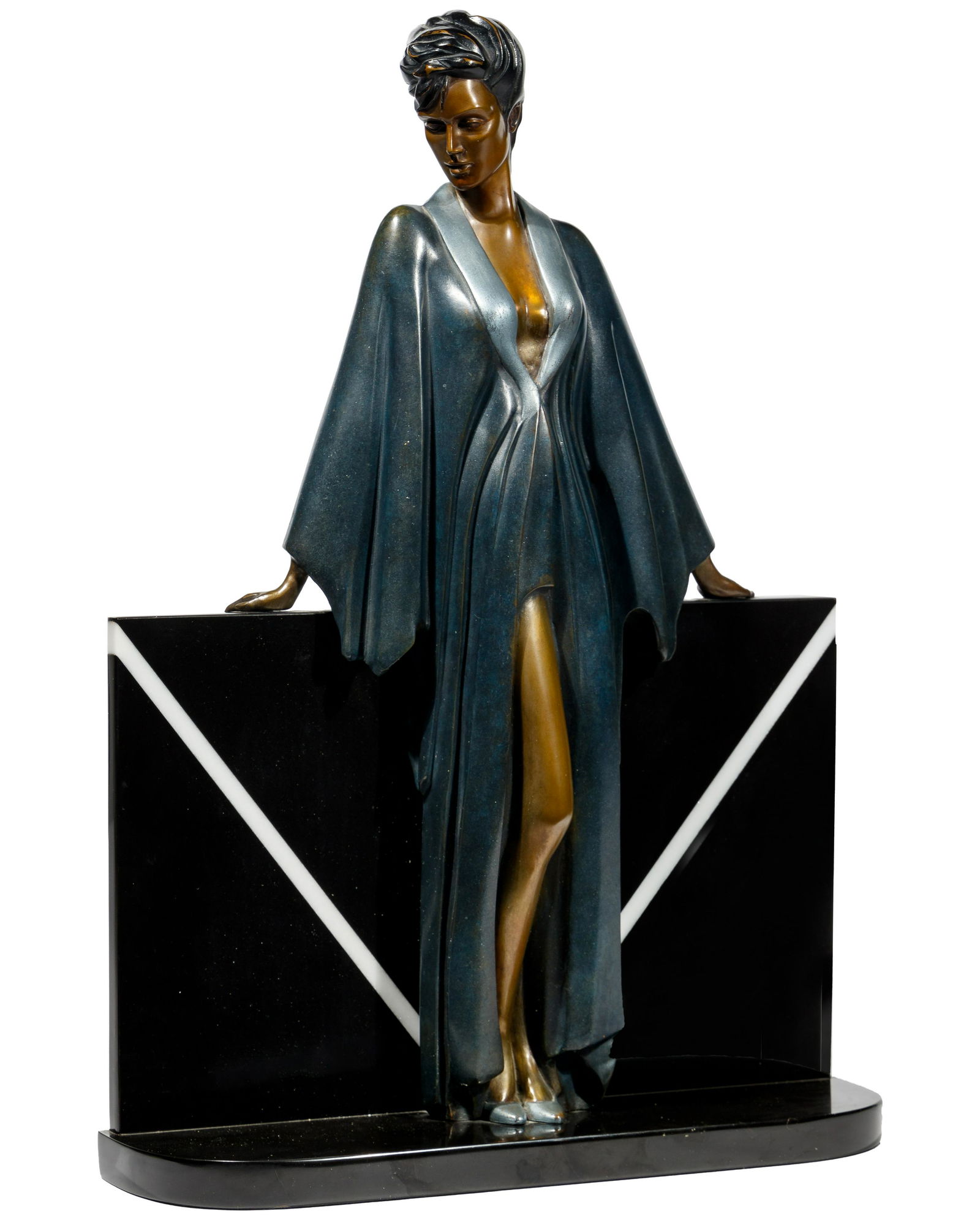 Patrick Nagel (American, 1945-1984) 'Standing Lady' Bronze Sculpture (1 of 5)