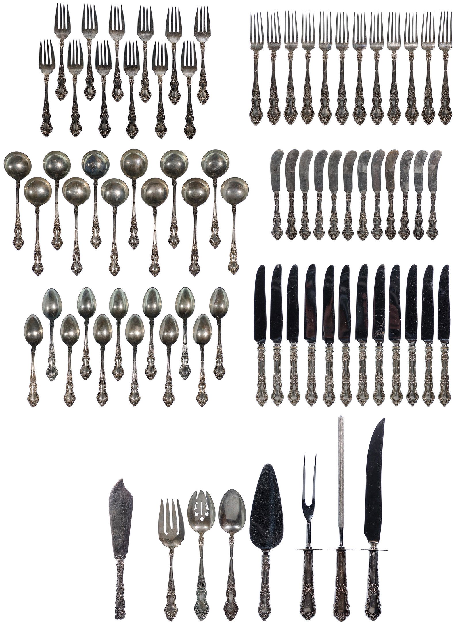 Wallace 'Meadow Rose' Sterling Silver Flatware Service (1 of 9)