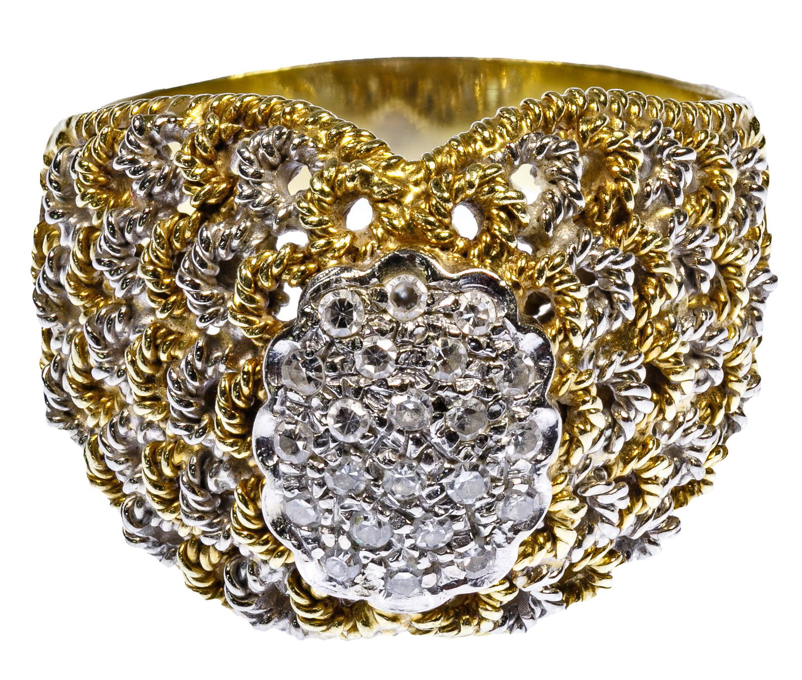 18k White and Yellow Gold and Diamond Ring (1 of 3)