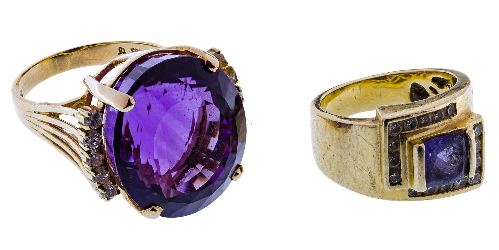 14k Yellow Gold and Amethyst Rings (1 of 2)