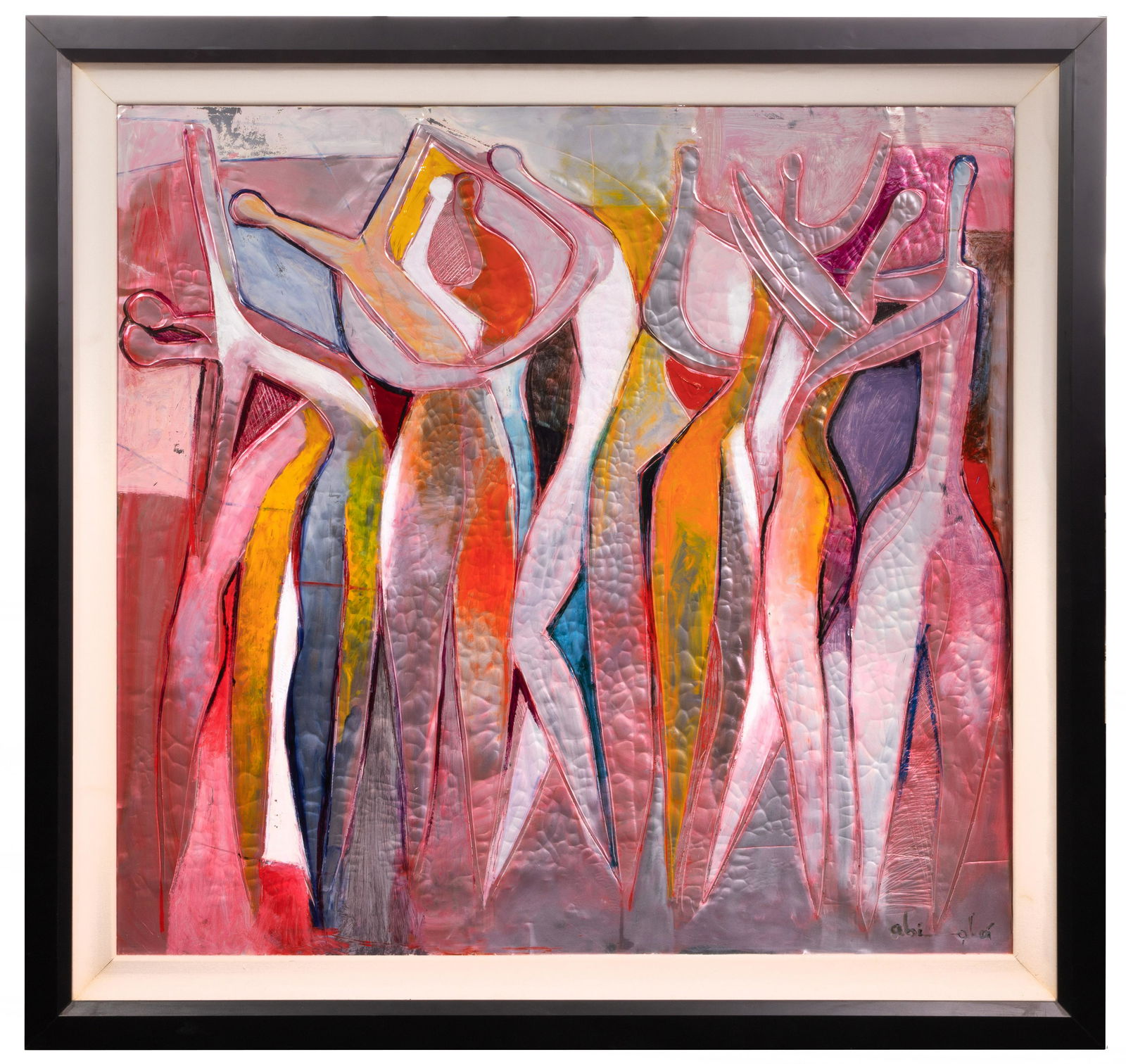 Abiola Akintola (American, b.1960) 'Garden Party' Oil on Metal (1 of 10)