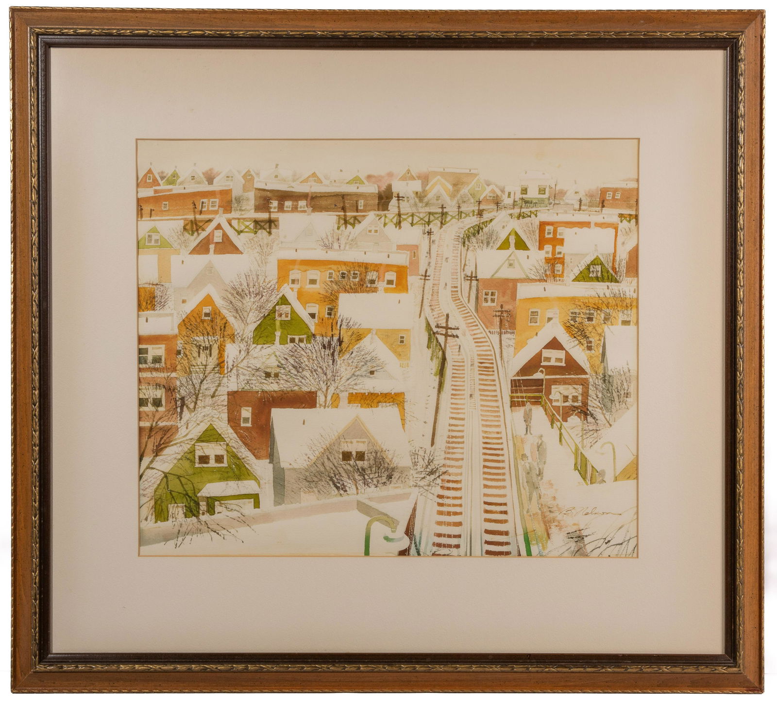 E. Nelson (American, b.1957) 'Ravenswood L' Watercolor (1 of 4)