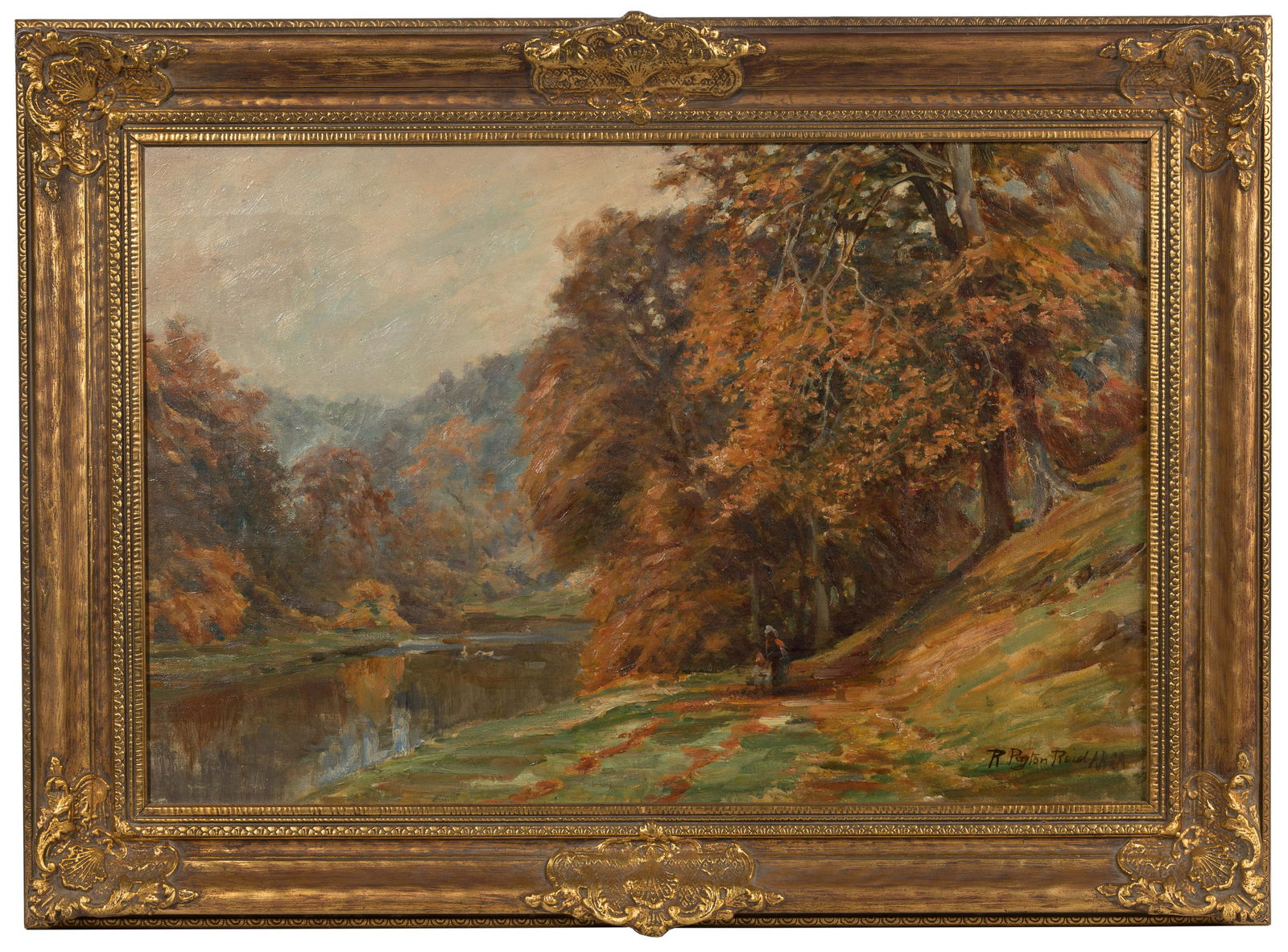 Robert Payton Reid (Scottish, 1859-1945) 'Swanbourne Lake Arundel Park' Oil on Canvas (1 of 4)