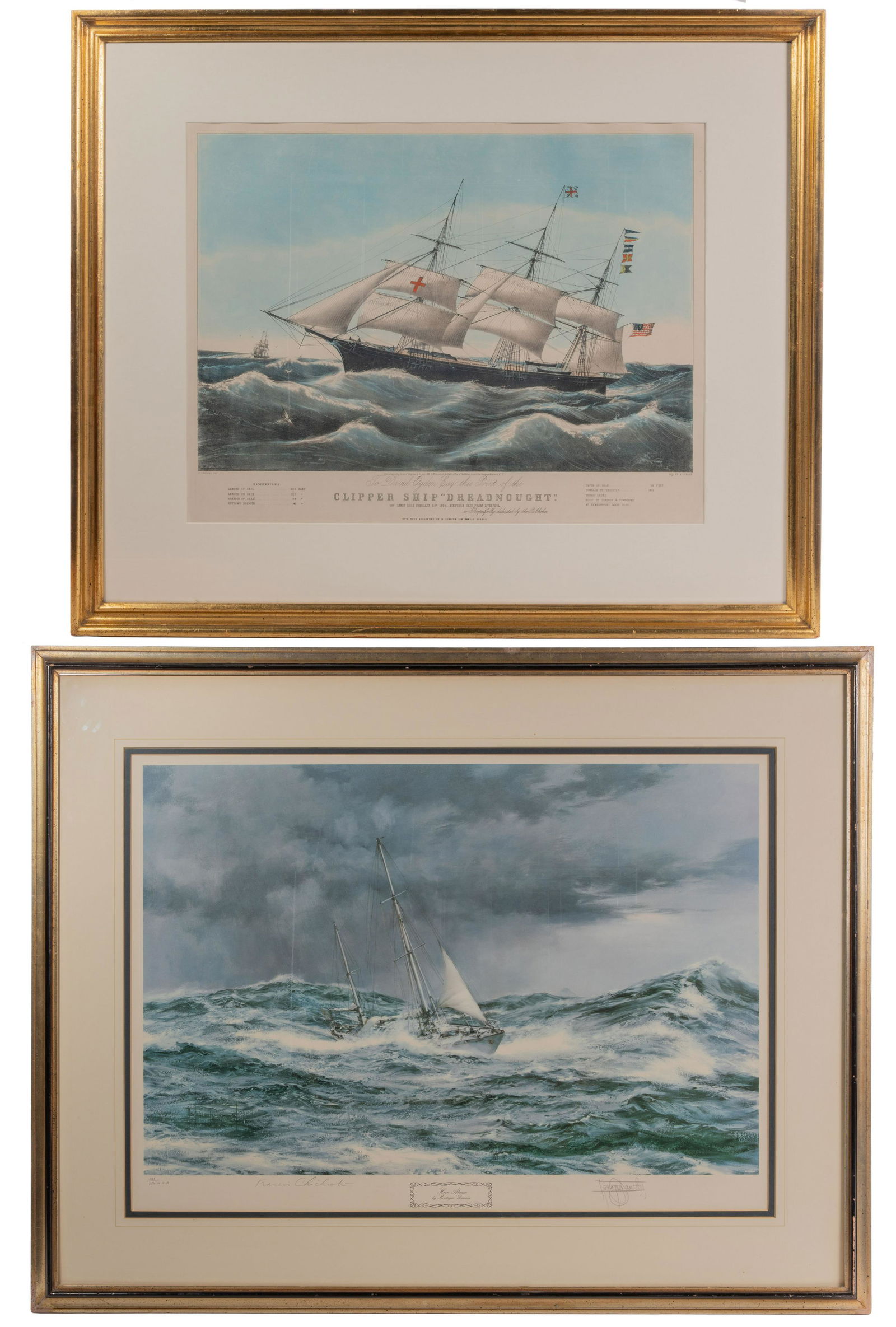 Nathaniel Currier (American, 1813-1888) 'Clipper Ship Dreadnought' Color Lithograph (1 of 20)