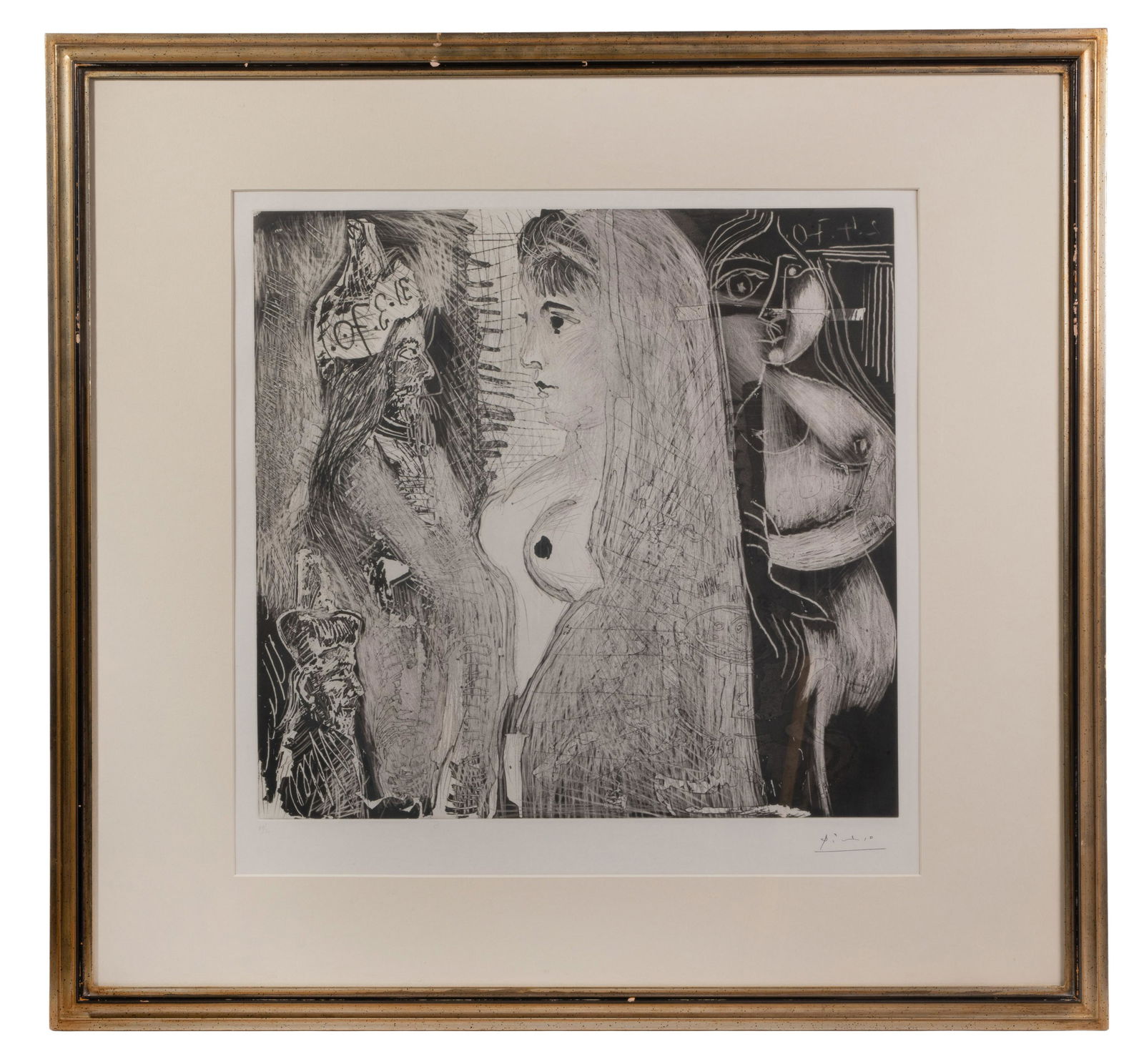 Pablo Picasso (Spanish, 1881-1973) 'David, Bathsheba and the Prophet Nathan' Drypoint and Aquatint (1 of 13)